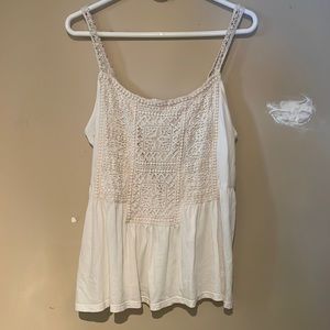 White Lace American Eagle Tank Top
